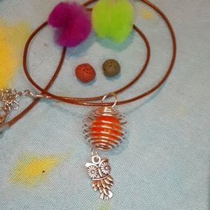 Owl cage oil diffuser necklace w/ lava bead & more
